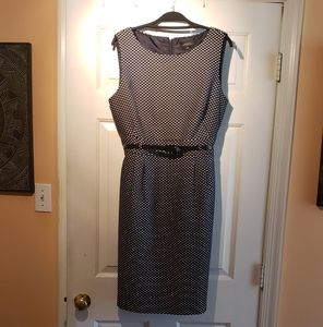 Tahari, sleeveless, navy & white dress, size 14